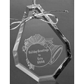 Teardrop Beveled Ornament w/ Silver Cord - Optic Crystal
